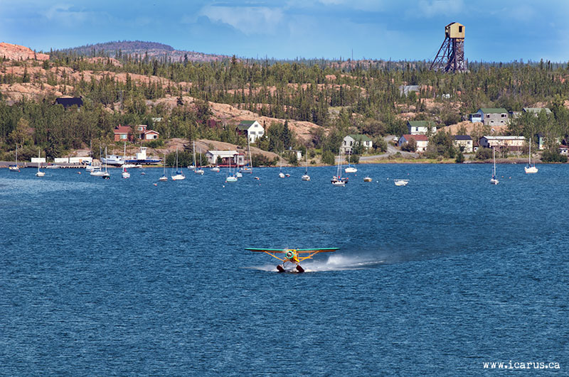 Norseman take-off at Back Bay in Yellowknife